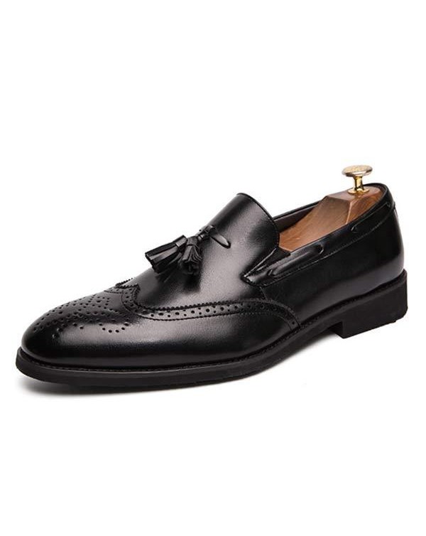 MEN'S SLIP-ON FRINGED LEATHER SHOES 68890437